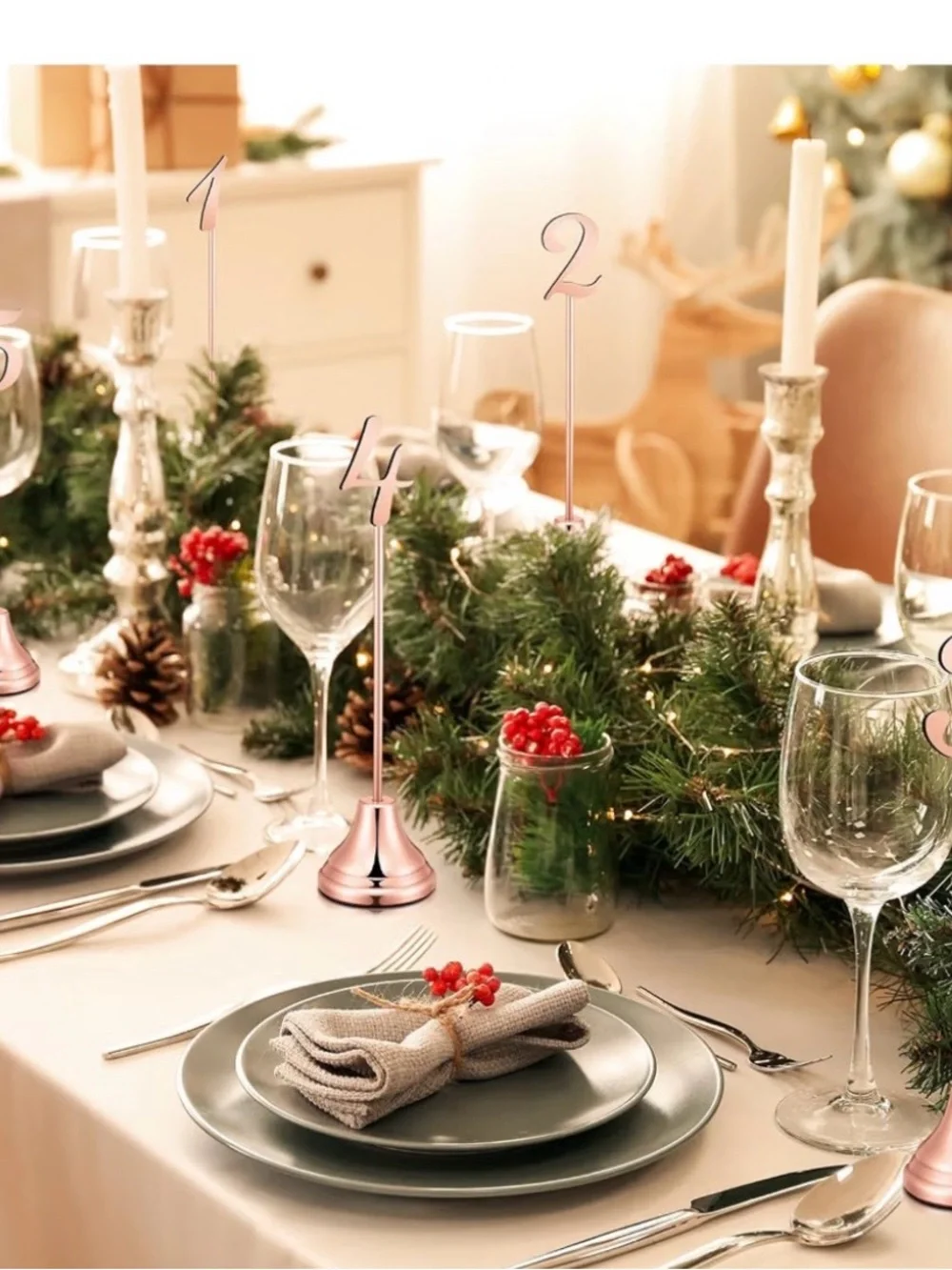 Rose Gold Table Number Holders - Set of 15